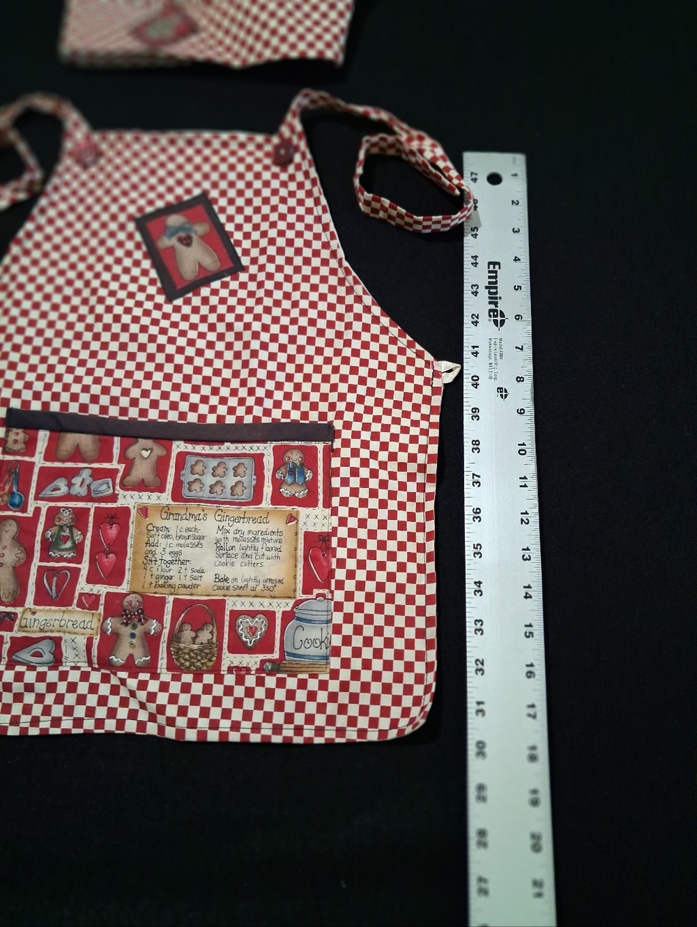 Kids Red Checkered Apron and Chef Hat Set - Picture 3 of 3